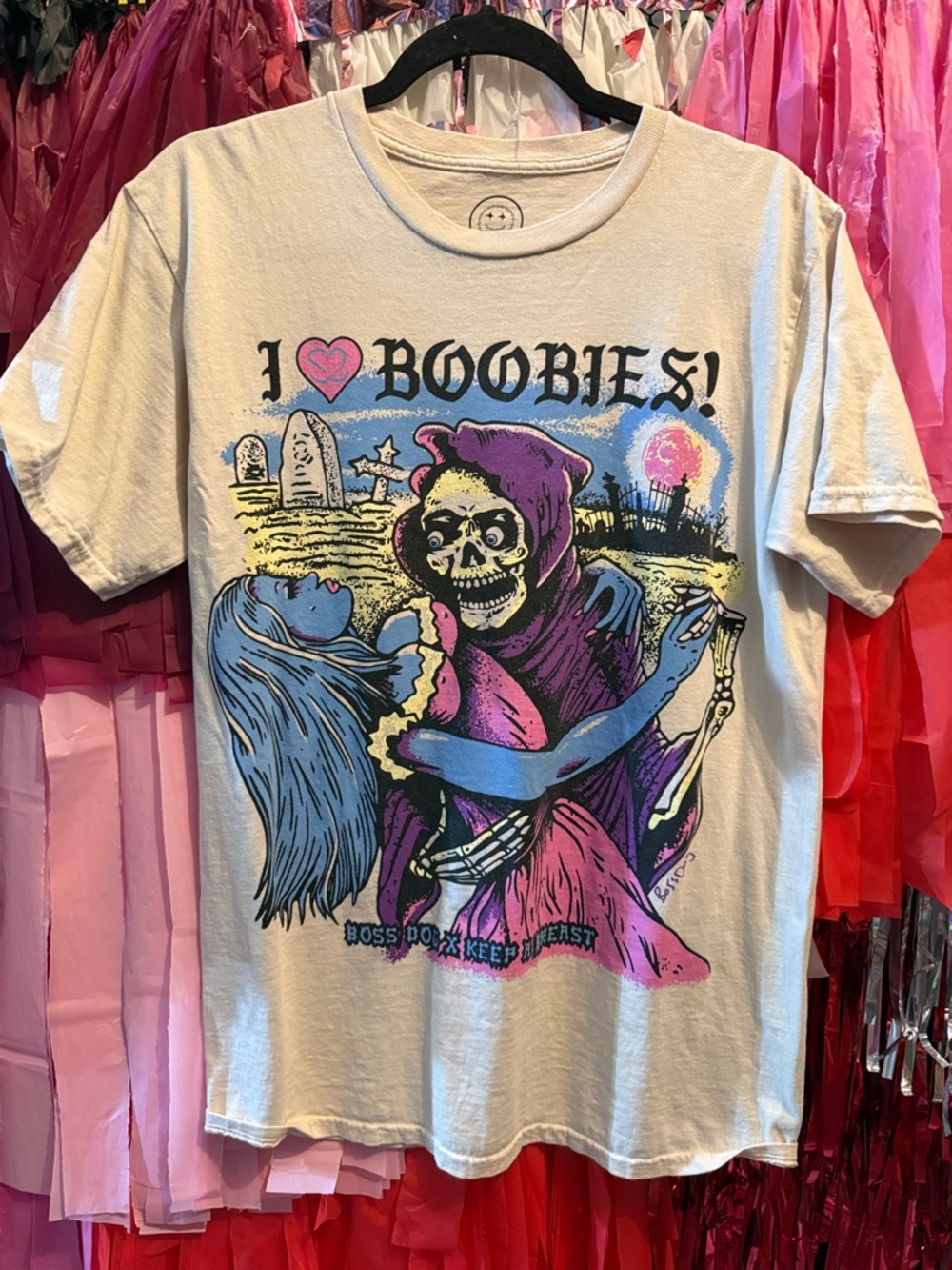 I ♥ Boobies! Graphic Short Sleeve Tee - White